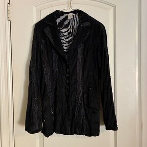Alberto Makali Women's Black Textured Jacket Size M
